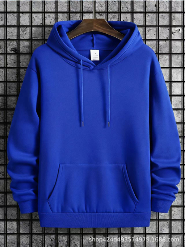 Hanorac cu glugă pentru bărbați, stil pulover, căptușeală fleece, poliester 96%+