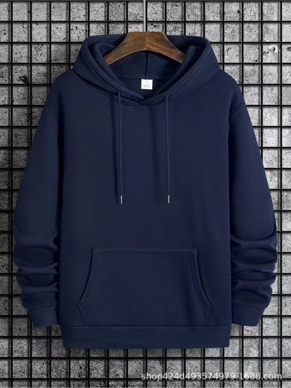 Hanorac cu glugă pentru bărbați, stil pulover, căptușeală fleece, poliester 96%+