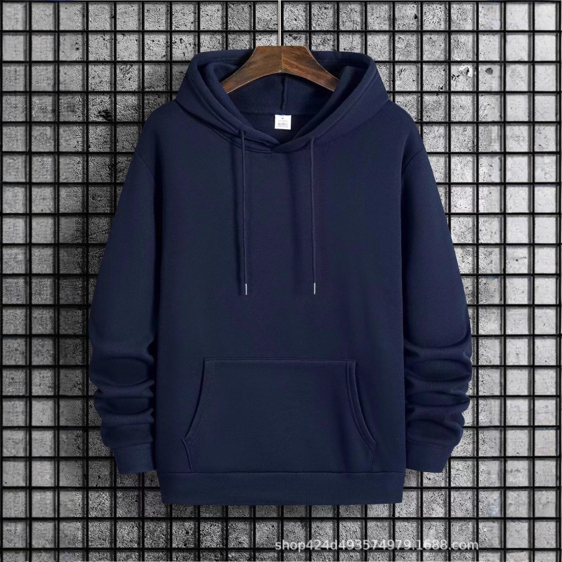 Hanorac cu glugă pentru bărbați, stil pulover, căptușeală fleece, poliester 96%+