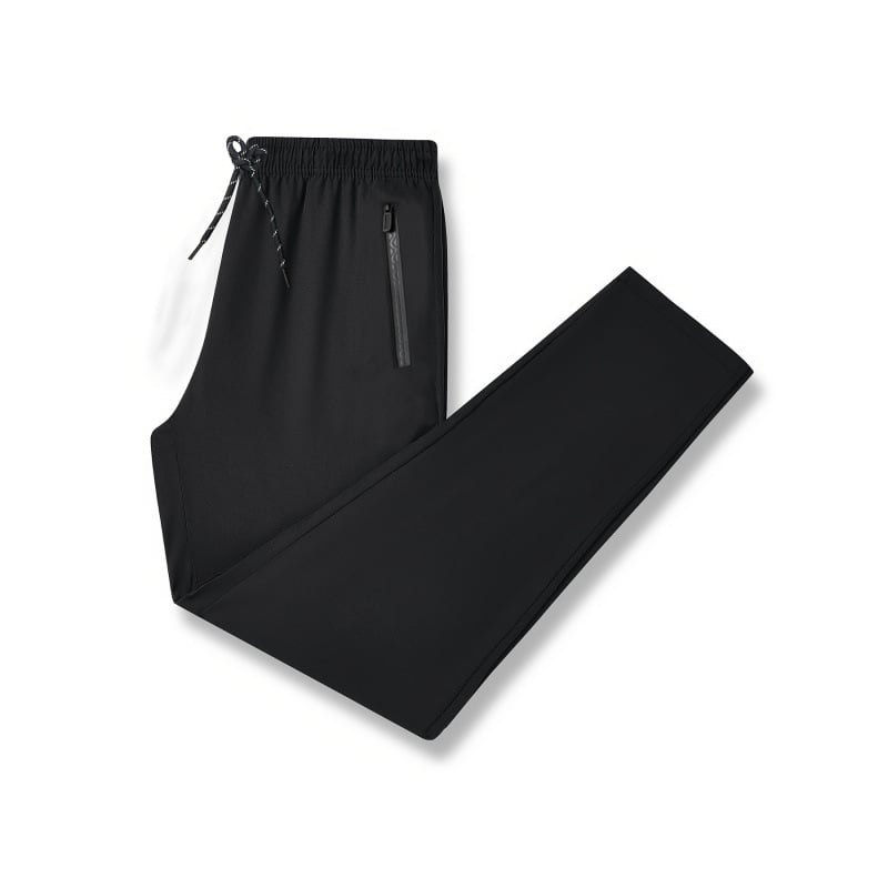 Férfi hosszú sportnadrág fleece belsővel, lazán szabott, elasztikus derekú, Lycra anyagú, négy évszakos viselet