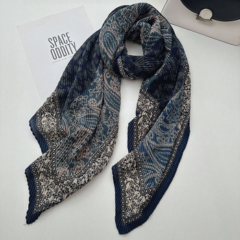 Plisētais Paisley šalle sievietēm, elegants un maigā, kokvilnas warp-knit šalle, termiskā aizsardzība un UV aizsardzība, pavasaris-rudens