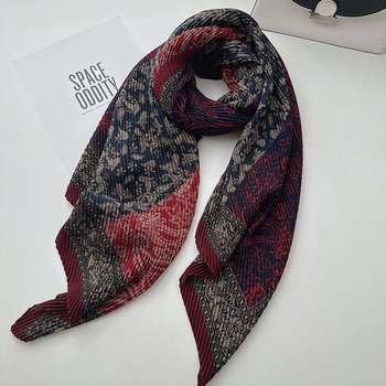 Plisētais Paisley šalle sievietēm, elegants un maigā, kokvilnas warp-knit šalle, termiskā aizsardzība un UV aizsardzība, pavasaris-rudens