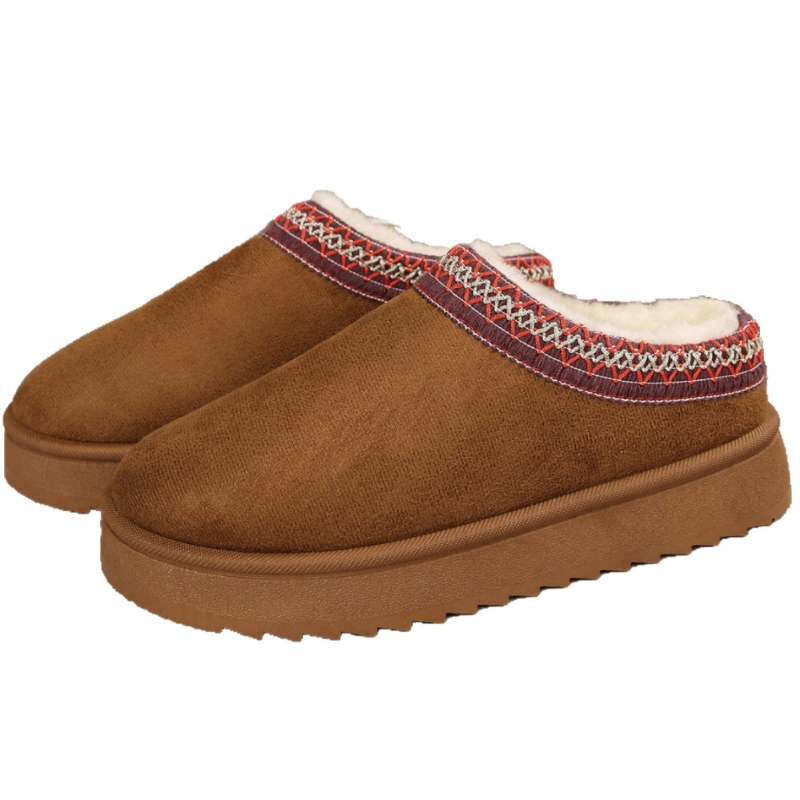 Női téli csizma vastag talppal, velúr felsőrész, gumírozott külső talp, kerek orr, belső műszőrme bélelt