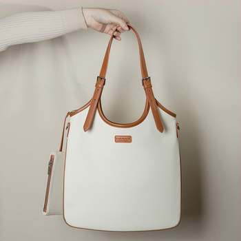 Градска Tote чанта за ежедневна употреба, платнена, вертикална квадратна форма, отворена горна част, вътрешни джобове: джоб с цип, джоб за телефон и ID