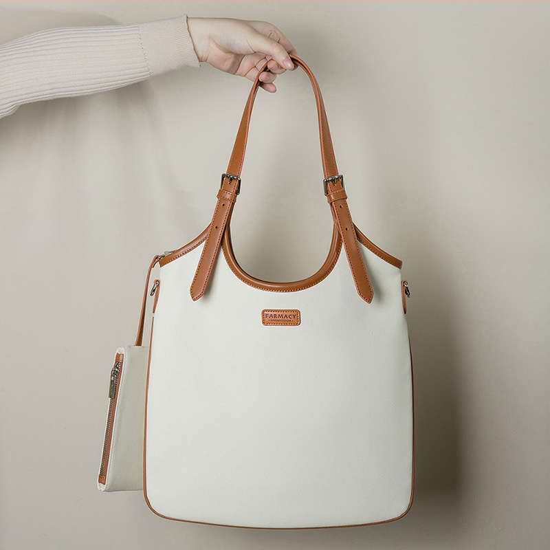 Mestská Tote taška na každý deň, plátená, zvislý štvorcový tvar, otvorený horný diel, vnútorné vrecká: zipsové vrecko, vrecko na telefón a ID vrecko