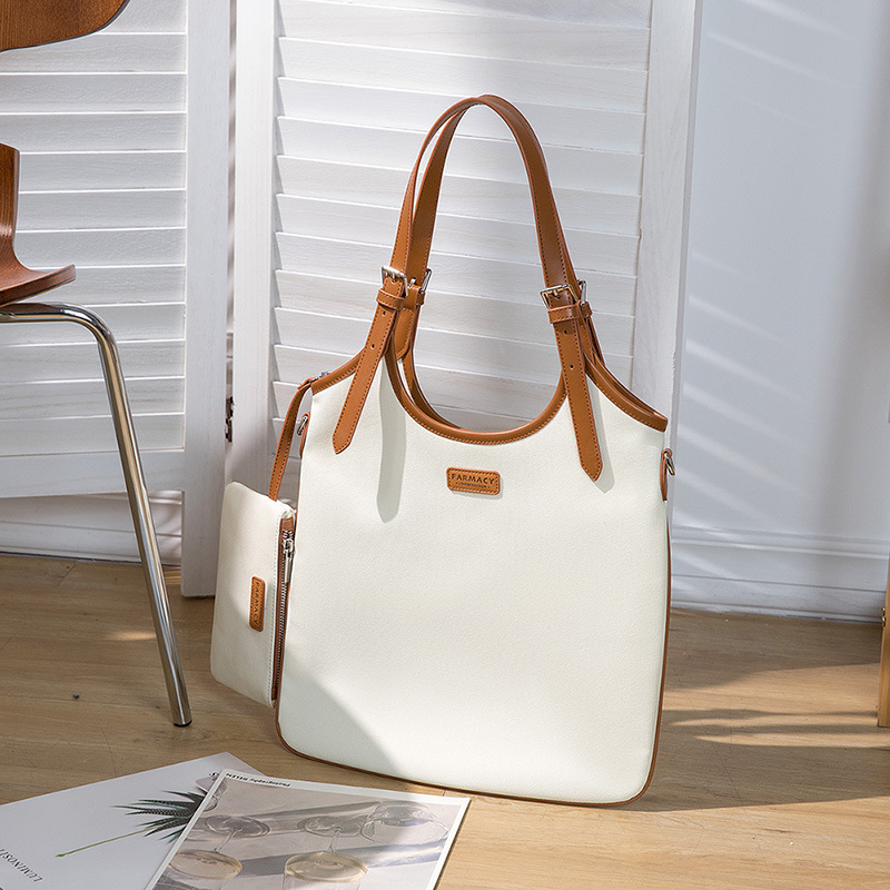 Pilsētas Tote soma ikdienas lietošanai, auduma, vertikāla kvadrāta forma, atvērta augšdaļa, iekšējās kabatas: rāvējslēdzēja kabata, tālruņa kabata un ID kabata