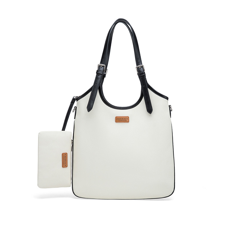 Pilsētas Tote soma ikdienas lietošanai, auduma, vertikāla kvadrāta forma, atvērta augšdaļa, iekšējās kabatas: rāvējslēdzēja kabata, tālruņa kabata un ID kabata