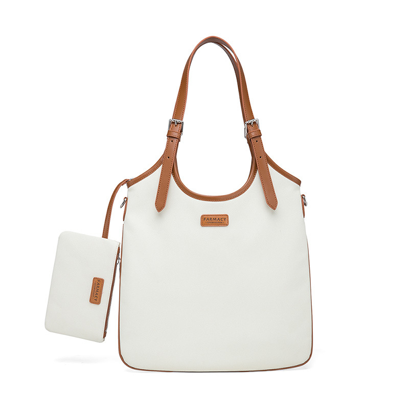 Pilsētas Tote soma ikdienas lietošanai, auduma, vertikāla kvadrāta forma, atvērta augšdaļa, iekšējās kabatas: rāvējslēdzēja kabata, tālruņa kabata un ID kabata