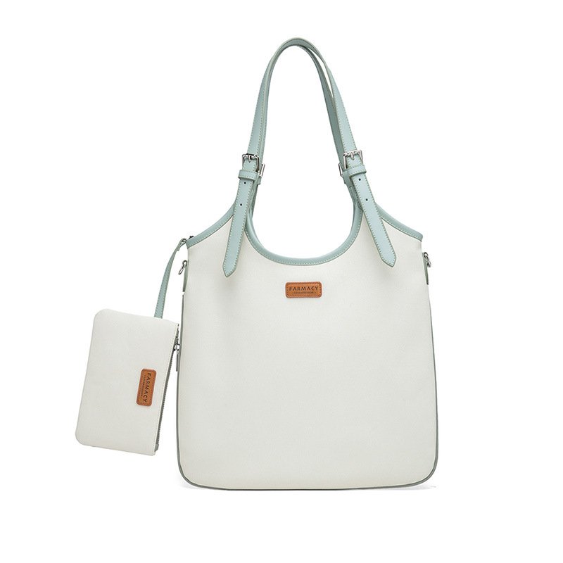 Pilsētas Tote soma ikdienas lietošanai, auduma, vertikāla kvadrāta forma, atvērta augšdaļa, iekšējās kabatas: rāvējslēdzēja kabata, tālruņa kabata un ID kabata