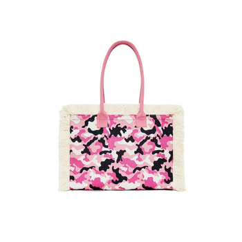 Дамска Tote чанта с камуфляжен принт, платнена, мека, подходяща за свободно време и пътуване, код B-b 030024, зимно издание 2023