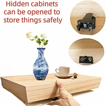 Ξύλινο επιτοίχιο κουτί αποθήκευσης με διαμερίσματα για το σαλόνι – Πολυλειτουργικός οργανωτής, μοντέρνο μινιμαλιστικό στυλ, με καπάκι