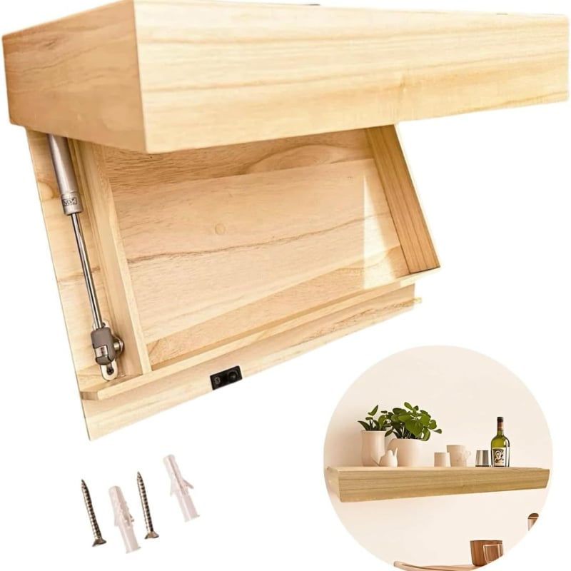 Koka sienas uzglabāšanas kastīte ar nodalījumiem dzīvojamai istabai – daudzfunkcionāls organizators, mūsdienīgs minimālisma stils, ar vāku