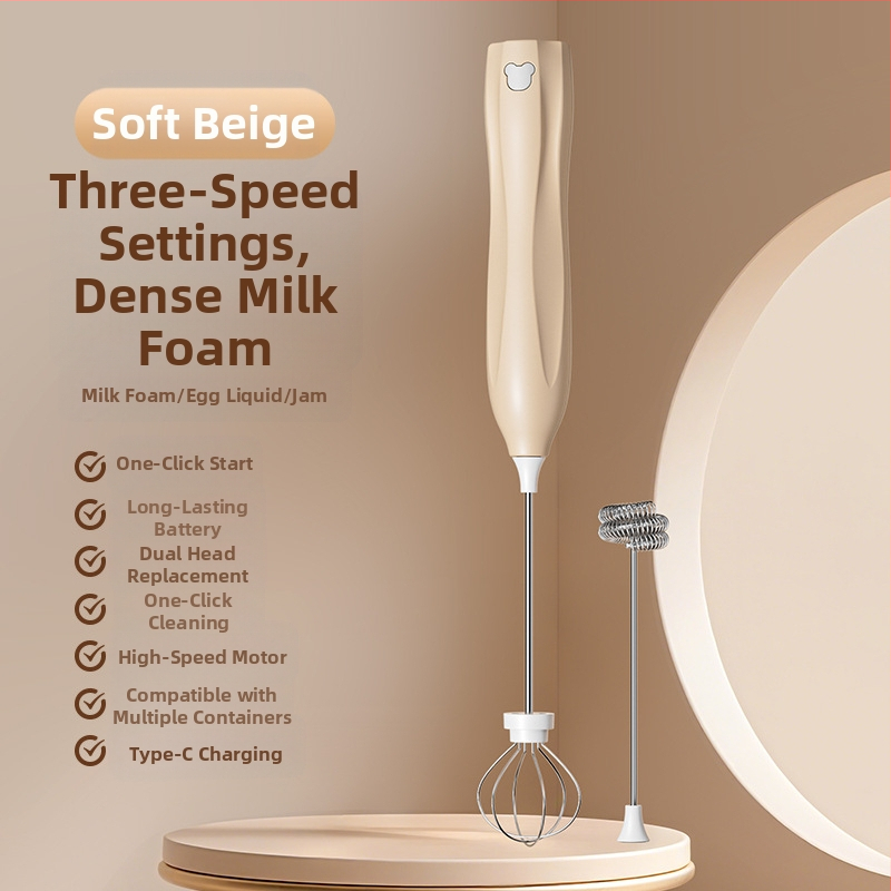 Bežični ručni električni mikser s 3 brzine, pjenjač za mlijeko i muhač za jaja, 150 W, model D6