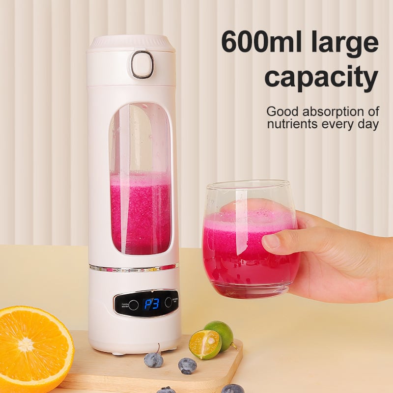 Hordozható elektromos gyümölcslé-kanna USB töltéssel, 20001–22000 RPM, 50W, kapacitás 400 ml, beépített 1200 mAh akkumulátor