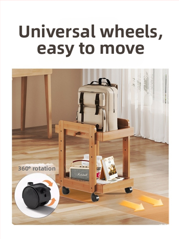 Hordozható 3-rétegű teáskocsi tealevél-tárolóval, padlóra álló, utazáshoz