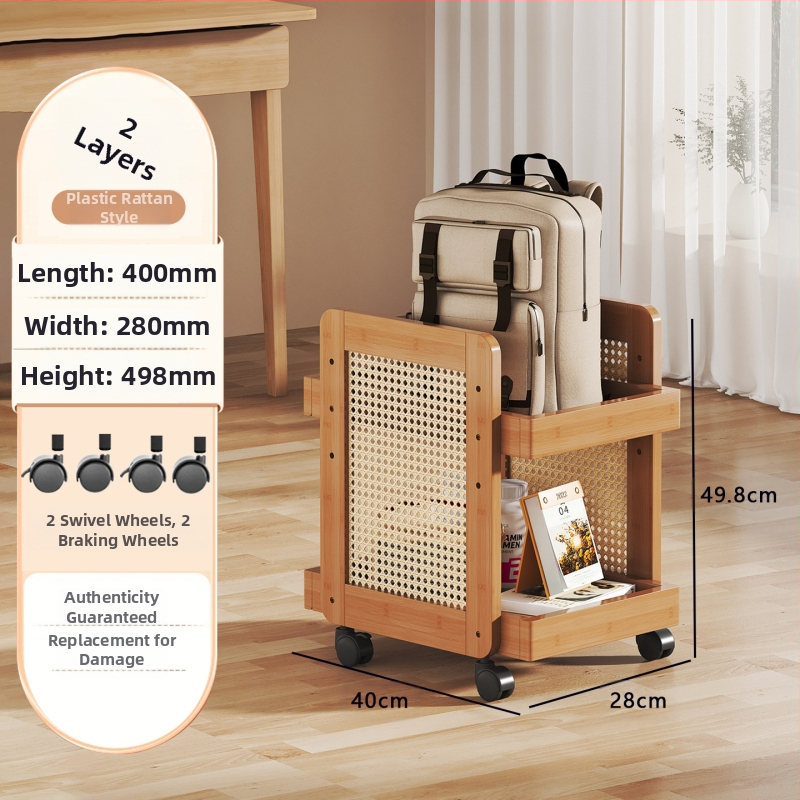 Hordozható 3-rétegű teáskocsi tealevél-tárolóval, padlóra álló, utazáshoz