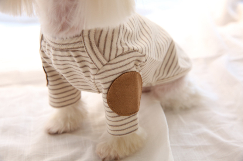 Poliestera apģērbs mājdzīvniekiem, ikdienas stils, svītrainā fleece veste, modelis 196, Zhejiang