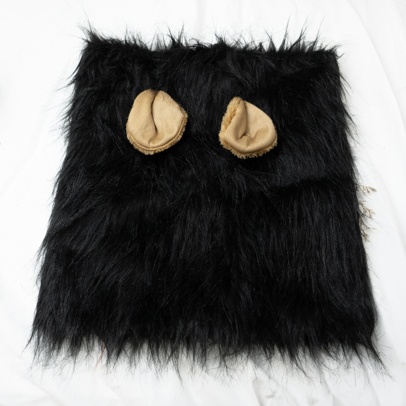 Pasja perika kapa s lavljim ušima – poliester, strojno tkanje ravne tkanine, satenski završetak, jednobojni uzorak, Halloween