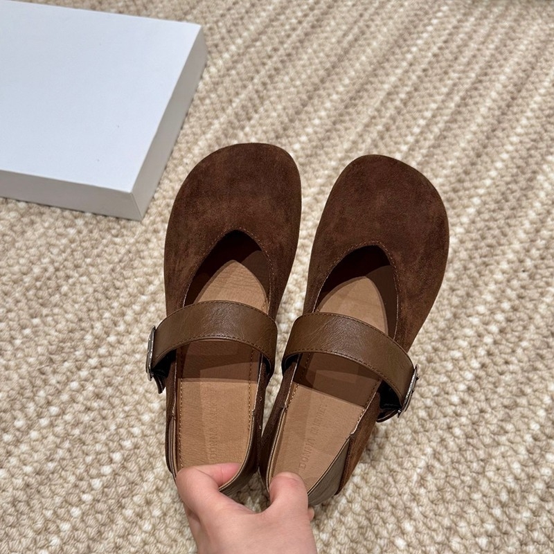 Mule din velur cu imprimeu leopard, curea cu cataramă, vârf rotund, toc mic, talpă din cauciuc