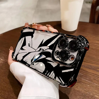 Кейс за iPhone 11–14 Pro/Max, полупрозрачен TPU с електроплатинация, UV печат, защита от нагряване, надраскване и изпускане, поддръжка за персонализация