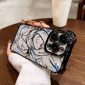 Кейс за iPhone 11–14 Pro/Max, полупрозрачен TPU с електроплатинация, UV печат, защита от нагряване, надраскване и изпускане, поддръжка за персонализация