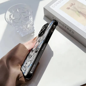 Кейс за iPhone 11–14 Pro/Max, полупрозрачен TPU с електроплатинация, UV печат, защита от нагряване, надраскване и изпускане, поддръжка за персонализация