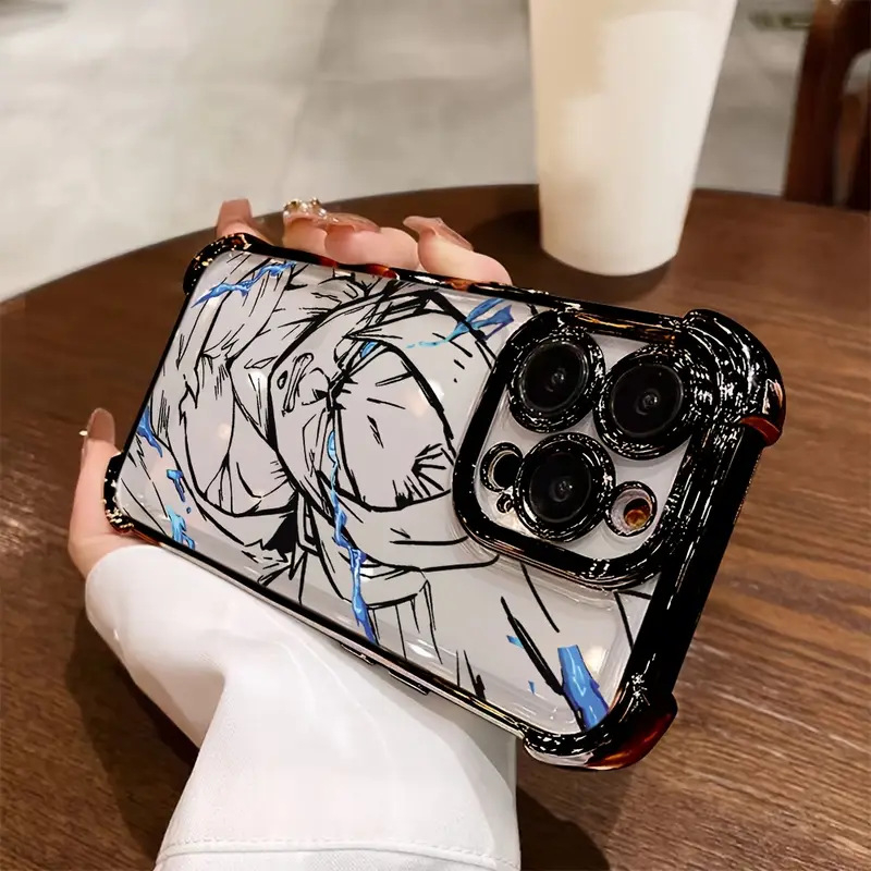 iPhone 11–14 Pro/Max tok, elektroplatinált TPU, UV nyomtatás, hőelvezetés, karcolásálló, testreszabás támogatott