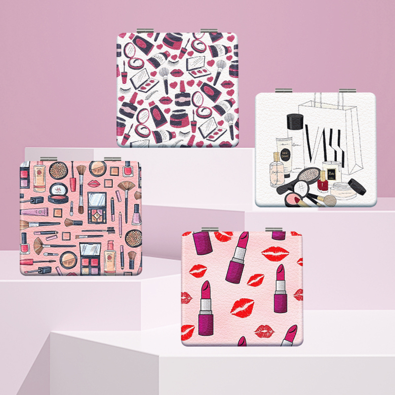 NND saliekamais grima spogulis - pārnēsājams, rāmis PU/PS/PVC, lēca PC stikls, logotipa drukāšana, pielāgojama