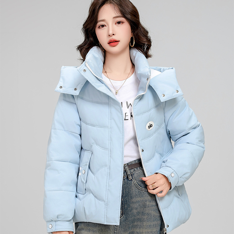 Ženski kaput s kapuljom od debelog pamuka, punjen svilenim-pamukom, tkanina poliester 95%+, standardna duljina