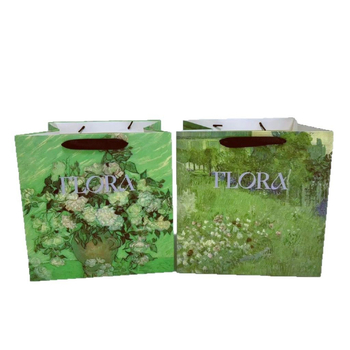 Τσάντα δώρου από χαρτί με στυλ λαδομπογιών για λουλούδια — τετράγωνο κουτί συσκευασίας, χέρι-φορούμενο, Υλικό Jammed (Προδιαγραφές: 30 σετ διαθεσίμων, 10 δοκιμαστικά σετ, 50 χονδρικά, 100 τεμάχια για μεγάλα ανθοπωλεία)