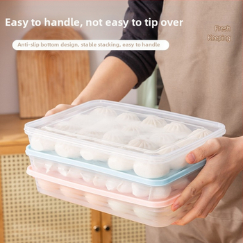 Knedļu saldēšanas kaste ar vāku – pārtikas kvalitātes plastmasa, uzglabāšanai