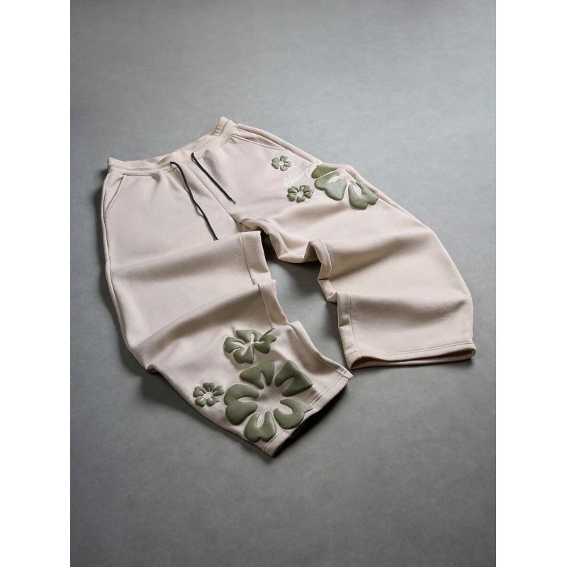 Pantaloni bărbați, croială lejeră, talie cu șnur, buzunare, lungime gleznă, bumbac CVC