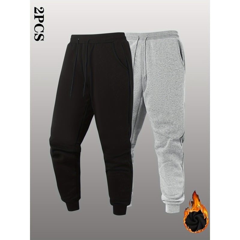 Kényelmes poliészter sportnadrág, Regular Fit, elasztikus derék, fleece béléssel, hosszú