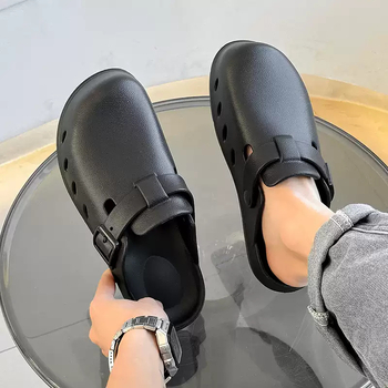 Férfi papucsok — zárt orr, nyitott sarok, casual EVA papucs; felső- és talp EVA; injekciós öntésű; 2025 tavasz