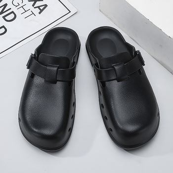 Férfi papucsok — zárt orr, nyitott sarok, casual EVA papucs; felső- és talp EVA; injekciós öntésű; 2025 tavasz