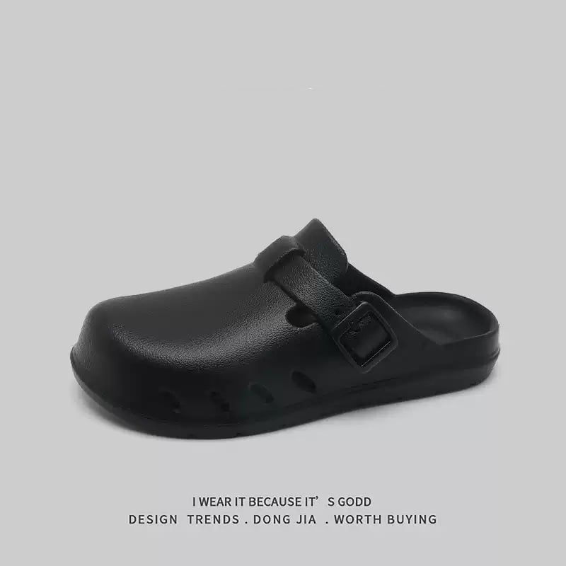 Férfi papucsok — zárt orr, nyitott sarok, casual EVA papucs; felső- és talp EVA; injekciós öntésű; 2025 tavasz