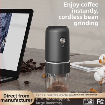 Măcinător electric de cafea pentru uz casnic, compact, reîncărcabil, corp din plastic, greutate 0,5 kg