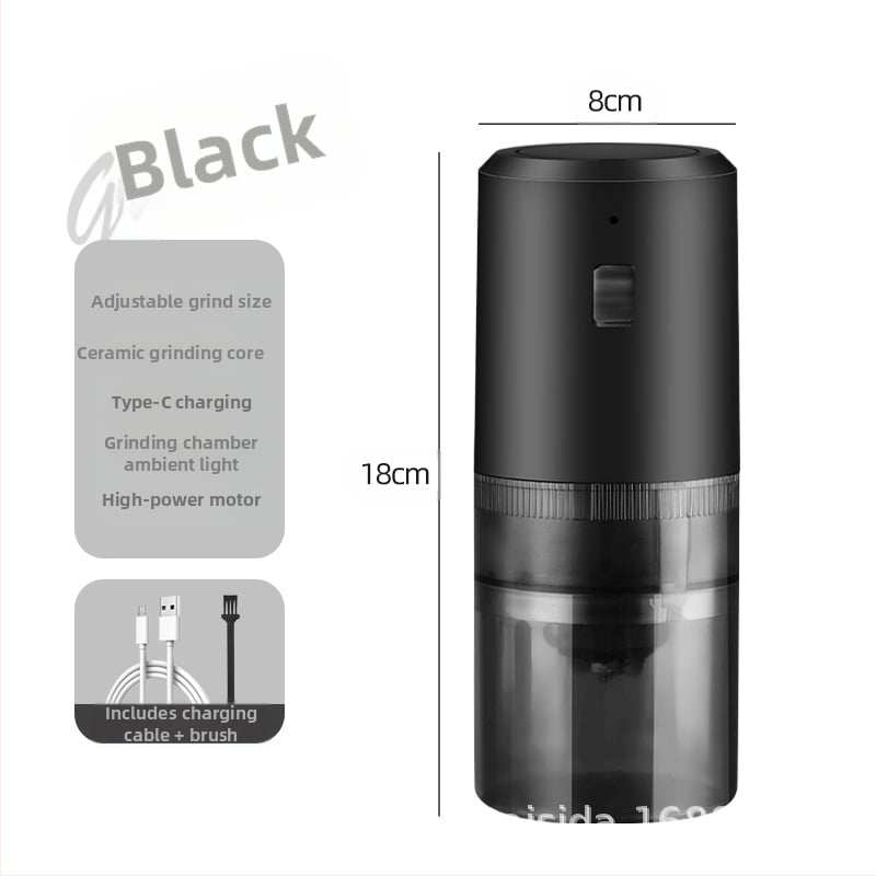 Măcinător electric de cafea pentru uz casnic, compact, reîncărcabil, corp din plastic, greutate 0,5 kg