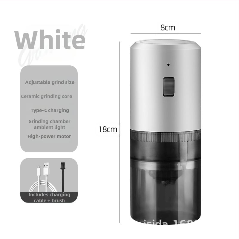 Măcinător electric de cafea pentru uz casnic, compact, reîncărcabil, corp din plastic, greutate 0,5 kg