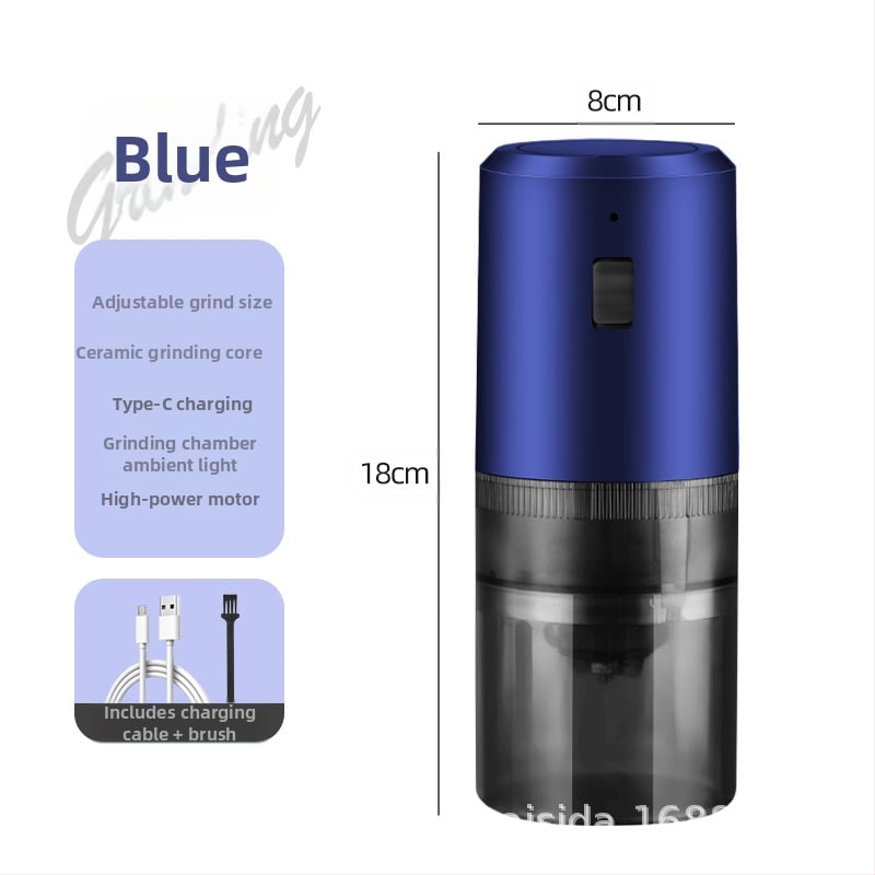 Măcinător electric de cafea pentru uz casnic, compact, reîncărcabil, corp din plastic, greutate 0,5 kg