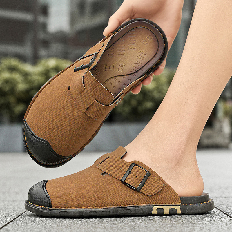 Muške sandale s otvorenom prstom, svakodnevni stil, prozračne i protuklizne, slip-on dizajn, gornji materijal: Super vlakno, đon: PU