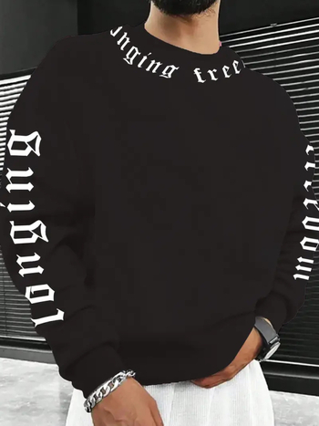 Φούτερ/Πουλόβερ με στάσιμο γιακά, μακριά μανίκια, χαλαρή γραμμή, τσέπη 3D patch, πολυεστερικό ύφασμα 81–90%