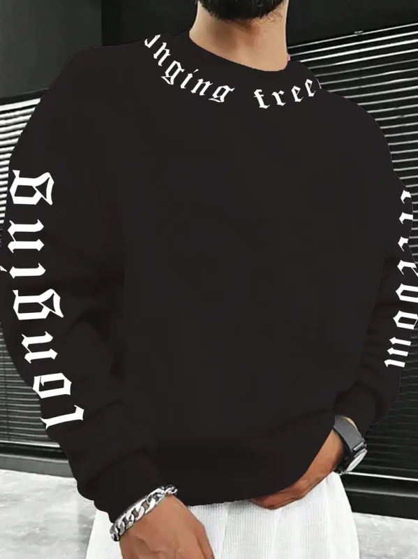 Φούτερ/Πουλόβερ με στάσιμο γιακά, μακριά μανίκια, χαλαρή γραμμή, τσέπη 3D patch, πολυεστερικό ύφασμα 81–90%