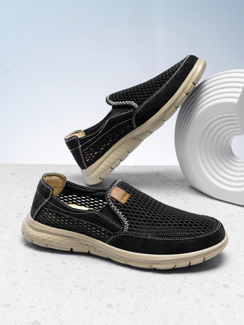 Ανδρικά loafers με πλέγμα (αναπνεύσιμα, Slip-On, χαμηλό ύψος, στρογγυλή μύτη, επίπεδη φτέρνα)