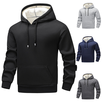 Ανδρικό φλίς πουλόβερ με στρογγυλή λαιμόκοψη, μακριά μανίκια, μονόχρωμο, κανονικού πάχους, πολυεστέρας 81-90%