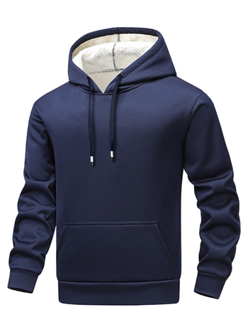 Ανδρικό φλίς πουλόβερ με στρογγυλή λαιμόκοψη, μακριά μανίκια, μονόχρωμο, κανονικού πάχους, πολυεστέρας 81-90%