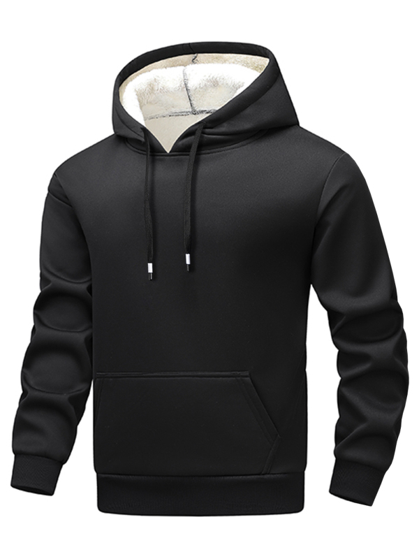 Ανδρικό φλίς πουλόβερ με στρογγυλή λαιμόκοψη, μακριά μανίκια, μονόχρωμο, κανονικού πάχους, πολυεστέρας 81-90%