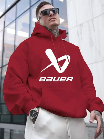 Ανδρικό φούτερ με κουκούλα και εκτύπωση - Πουλόβερ, Πολυεστέρας 96%+, Μακρυμάνικο, Κανονικού πάχους