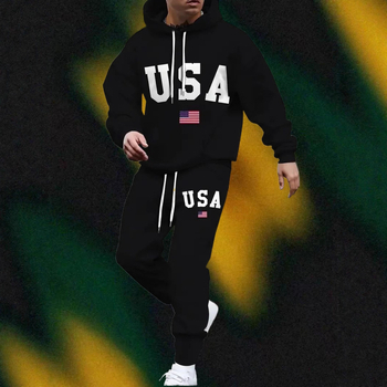 Флорално принтиран комплект с качулка и кардиган стил – топ с дълъг ръкав и дълги панталони (Air Layer плат; полиестер; кардиган стил; дълги ръкави; дълги панталони)