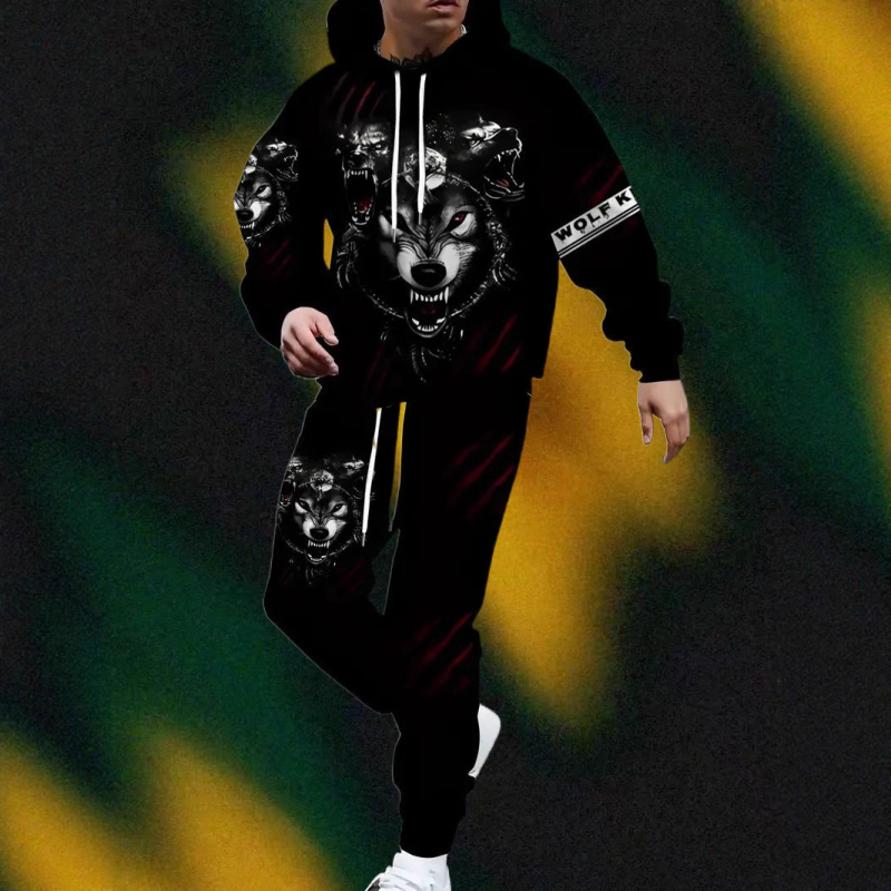 Флорално принтиран комплект с качулка и кардиган стил – топ с дълъг ръкав и дълги панталони (Air Layer плат; полиестер; кардиган стил; дълги ръкави; дълги панталони)